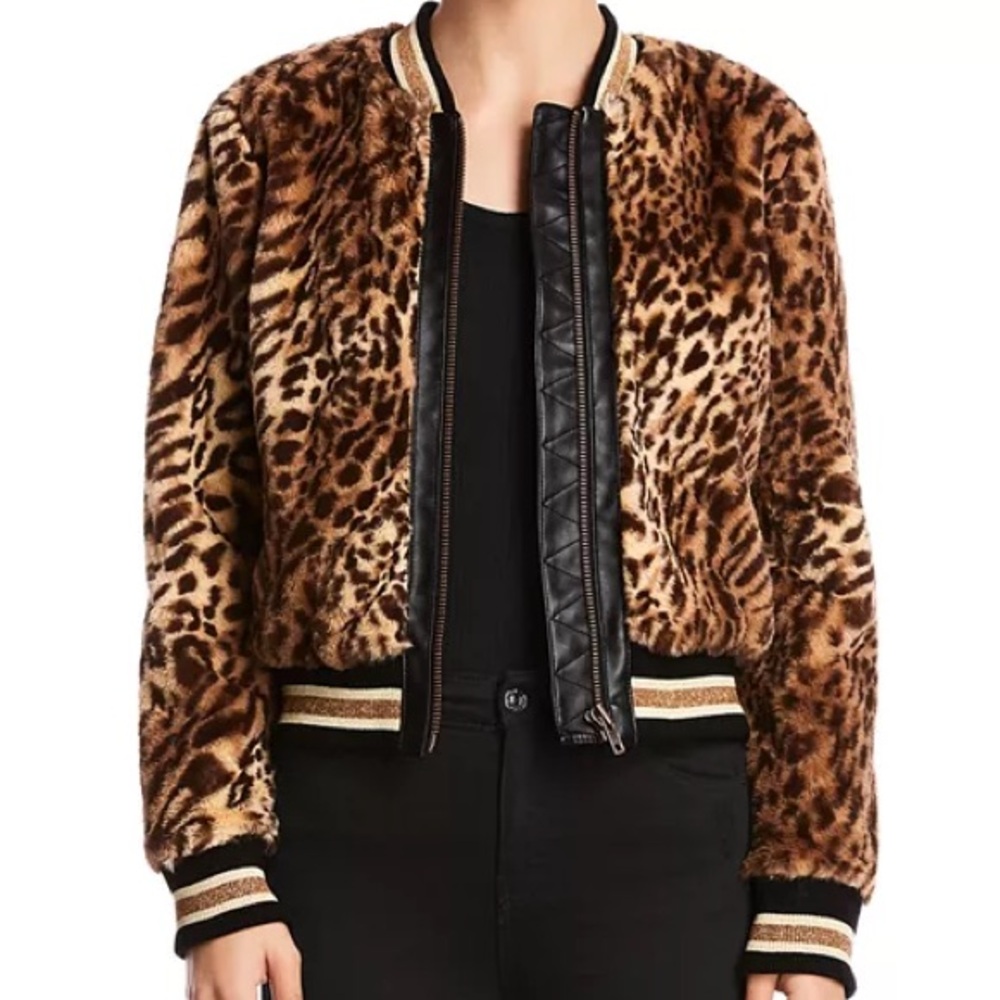 Bailey 44 Eliza Leopard Print Faux-Fur Bomber Jacket